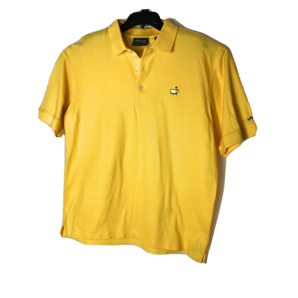 Masters Collection 60s Two Ply Mercerized Golf Polo Shirt  Mens Large Yellow A15